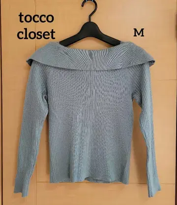 클리닝 완료 [tocco closet] M 탁한 그린 리브 니트