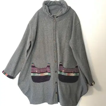 고양이 포켓 부착 그레이 코트 12/16까지 가격 인하