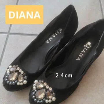 DIANA 블랙 펌프스 펄 비쥬