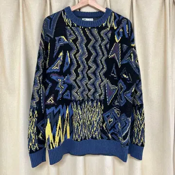 ZARA 지오메트릭 자카드 스웨터 L 사이즈