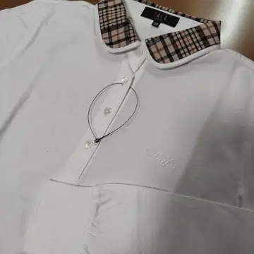 DAKS London 새상품 닥스 여성용 피케 셔츠 옷깃 체크