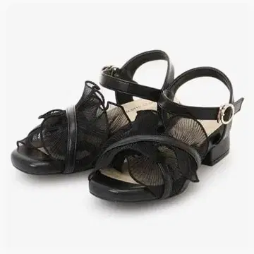 MAJESTIC LEGON 시어 프릴 샌들 블랙 S 사이즈