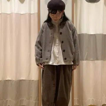 사만사 모스모스 배색 옷깃 숏 자켓