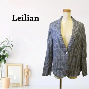 zA45 [ L ] Leilian 테일러드 자켓 스트라이프 싱글 브레스