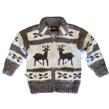 THUNDERBIRD 썬더버드 캐나다제 고급 사슴 패턴 코위찬 니트