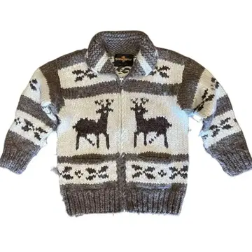 THUNDERBIRD 썬더버드 캐나다제 고급 사슴 패턴 코위찬 니트