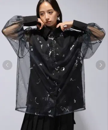 HARE 튤 무늬 레이어드 셔츠