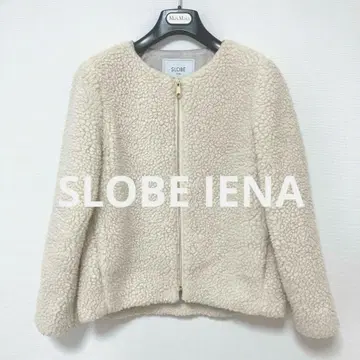 슬로브 이에나 보아 자켓 노카라 블루종 프리 사이즈 울 혼방