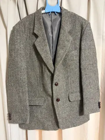 Harris Tweed 영국제 호두 버튼 헤링본