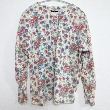 새상품급 chic [ M ] 꽃무늬 긴팔 셔츠 촉감 좋음