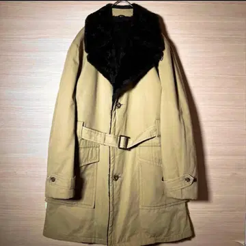 빈티지 갱 코트 롱 XL 보아 벨트