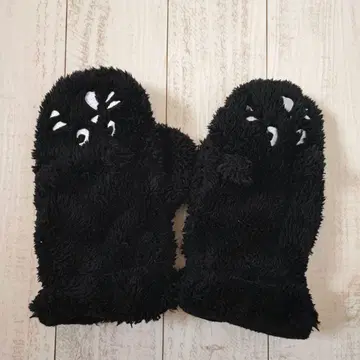 Ne-net 냥 얼굴 디자인 장갑 블랙