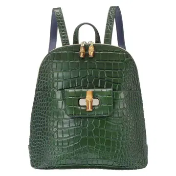 발수 소가죽 크로커다일 패턴 대나무 잠금 라운드 디자인 백팩