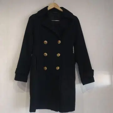 OverLAP 롱 코트 사이즈 M 블랙 더블 버튼