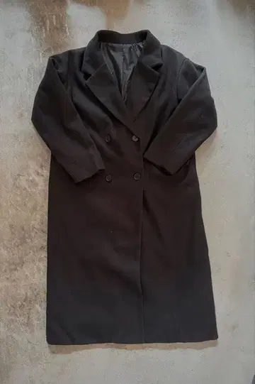 블랙 더블 체스터 롱 코트 맥시 길이 모드 archive