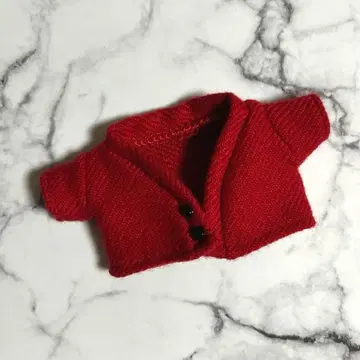 인형 옷 가디건 (빨간색)