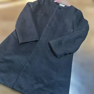 로베 피크닉 코듀로이풍 롱 코트 블랙