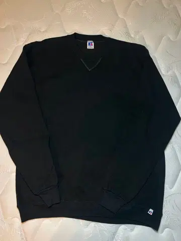 러셀 80s 블랙 무지 맨투맨 usa