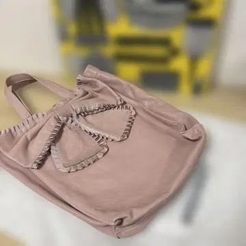 미사용 새상품 MOUSSY RED V 리본 포함 핑크 토트백