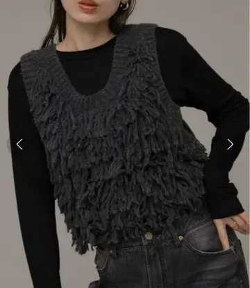 URBAN RESEARCH Sonny Label 루프 프린지 니트 베스트