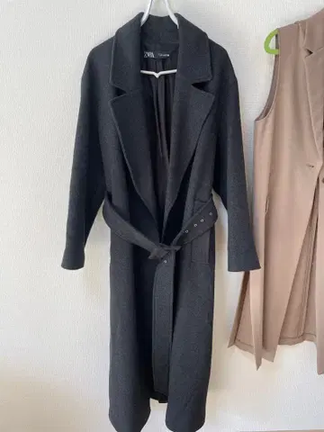 ZARA MANTECO 벨트 슈퍼 롱 체스터 코트 여성용