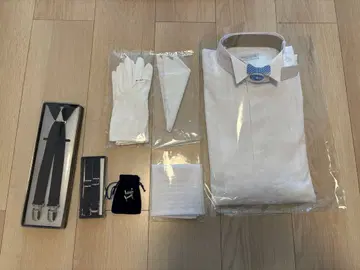 결혼식 신랑 윙카라 셔츠 L 사이즈 잡화 세트