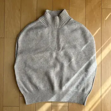 클래시콤 하이넥 니트 베스트 베이지 프리 사이즈