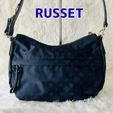 russet 러셋 나일론 모노그램 숄더백 블랙 네이비