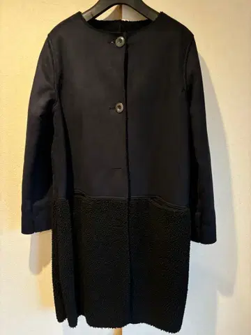 새상품급 Quand 코트 네이비 x 블랙