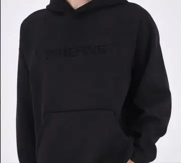 BRIEFING 블랙 스웨이드 느낌 후드티