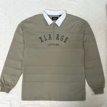 XLARGE 카키 하프 지퍼 긴팔 셔츠 L
