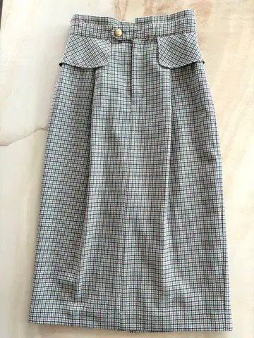 ANAYI 체크 무늬 타이트 스커트 새상품급