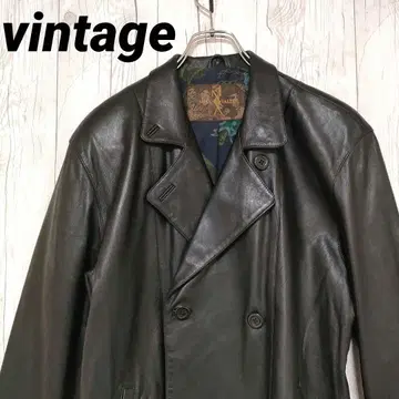 빈티지 가죽 자켓 테일러드 자켓 천연 가죽 램 가죽 블랙 L