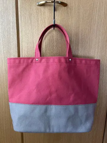 이치자와 신자로 캔버스 H-34 빨간색 x 그레이 2색 사용 백 미사용품