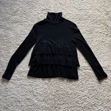 yori 티어드 스웨터 블랙 울 100%