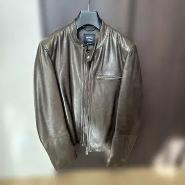 브라운 가죽 라이더 자켓