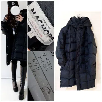 machope 롱 다운 코트 블랙 다운 70 페더 30 men's