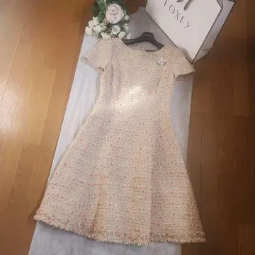 폭시 FOXEY 샌드 멀티 트위드 원피스