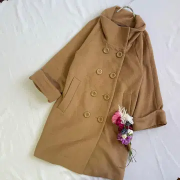 어반 리서치 코트 울 혼방 더블 버튼 종아리 기장 베이지 [ F ]