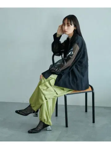 HARE 새틴 더블 포켓 카고 팬츠