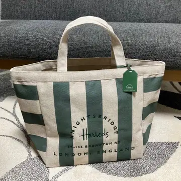 해롯 스트라이프 주트 토트백 L