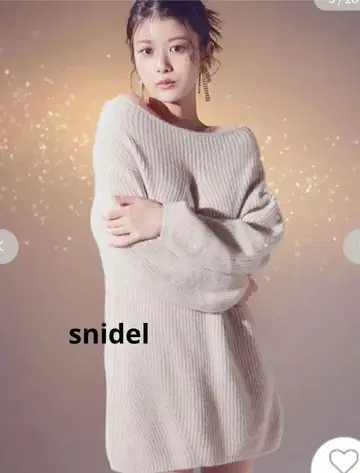 snidel 라쿤 미니 니트 원피스 아이보리