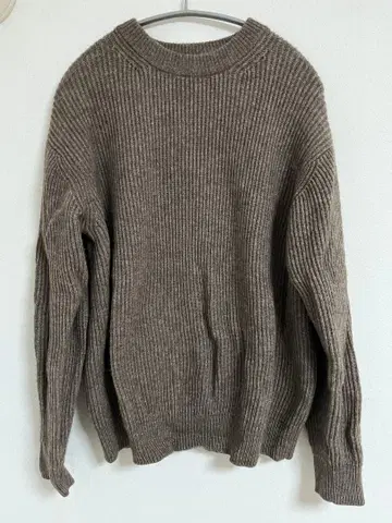 무인양품 야크 함유 울 하찌 편직 크루넥 스웨터 (베이지)