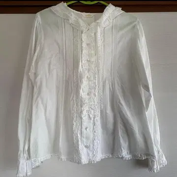 핑크하우스 후드 부착 블라우스