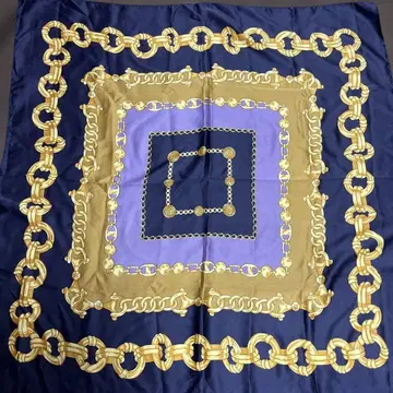 체인 디자인 스카프 네이비