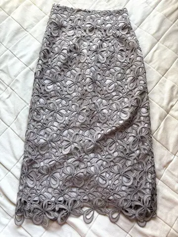 mystrada 마이 스트라다 그레이 레이스 타이트 스커트