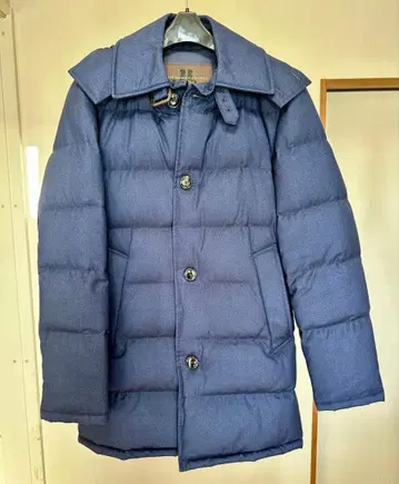 후드 부착 다운 자켓 네이비