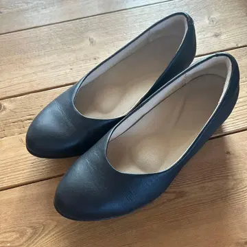 무인양품 피로를 덜어주는 가죽 펌프스 23cm 블랙