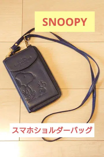 스누피 스마트폰 숄더백 네이비