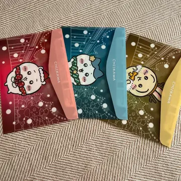 치이카와 세븐일레븐 한정판 크리스마스 플랫 파우치 3종 세트